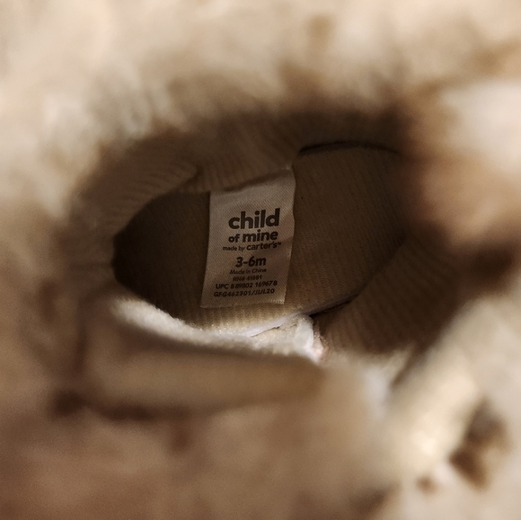 Infant's Child of Mine tan faux fur booties. Size 3/6 months. - Picture 6 of 7